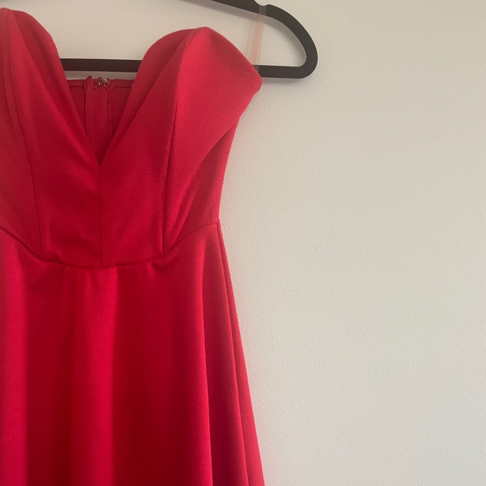Red Deep V Dress - Picture 4 of 7